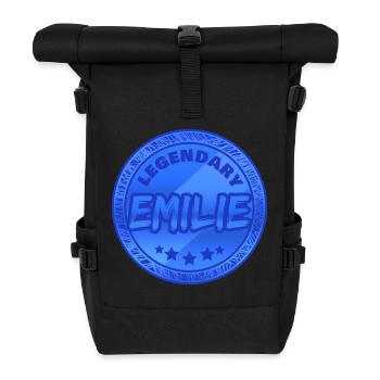 First name Emilie - Roll Top Backpack - black - Front