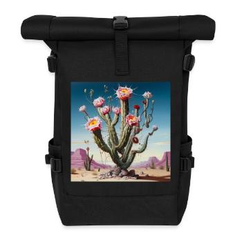 Desert Cactus Blossom Rush - Roll Top Backpack - black - Front