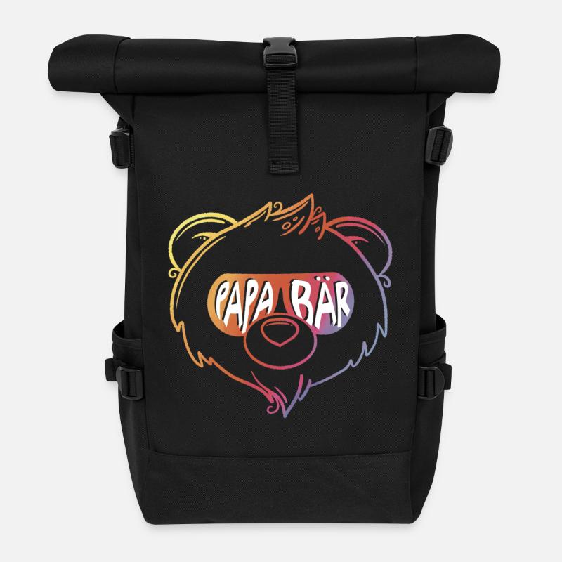 Ours Papa - Sac à dos roll top - noir