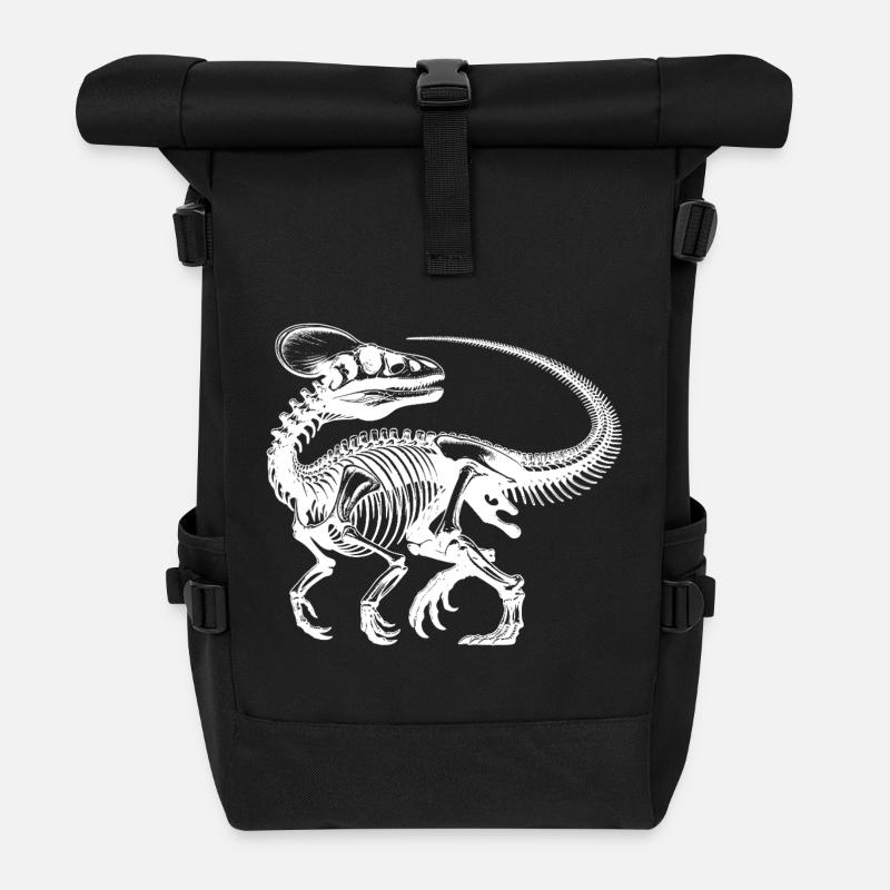 Dino Saurier sein war kein Spaziergang - Rolltop Rucksack - Schwarz