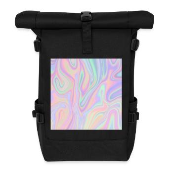 Irideszierende Abstrakte Liquid Pastel Muster - Rolltop Rucksack - Schwarz - Vorne