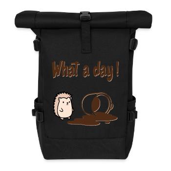 Hedgehog Coffee - Rolltop Rucksack - Schwarz - Vorne