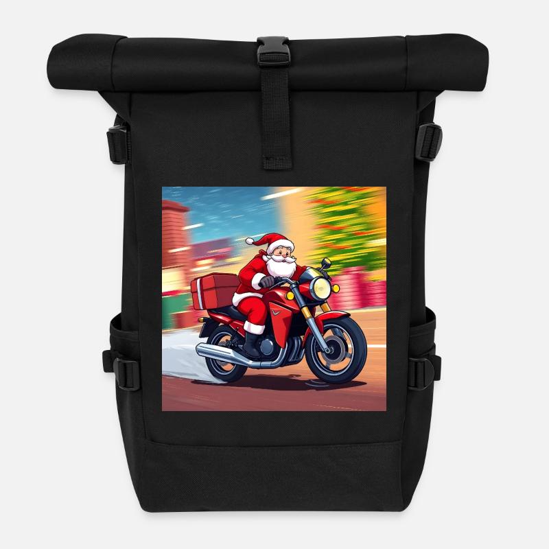 Santa's Fastest Reindeer - Roll Top Backpack - black