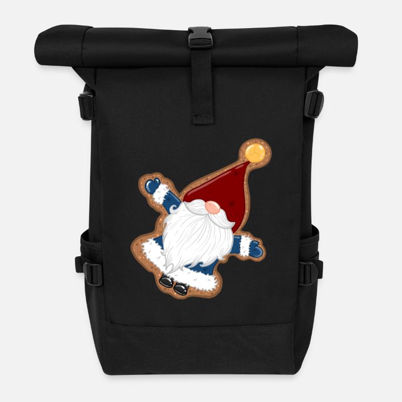 KeksSanta im Lebkuchenrahmen - Rolltop Rucksack - Schwarz