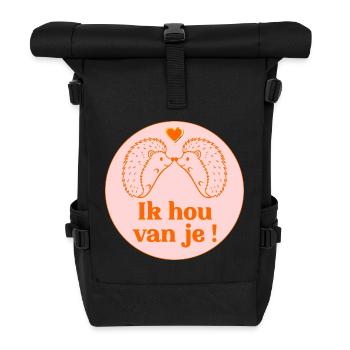 Ich liebe dich – Igel - Rolltop Rucksack - Schwarz - Vorne