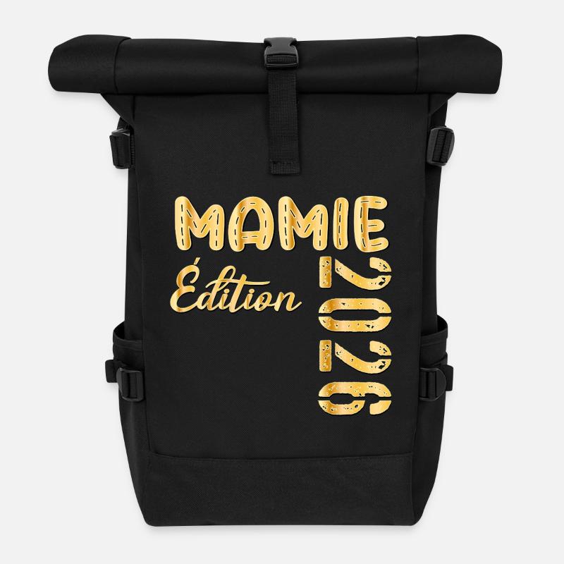 Mamie 2026 Édition - Annonce de la Grossesse - Sac à dos roll top - noir