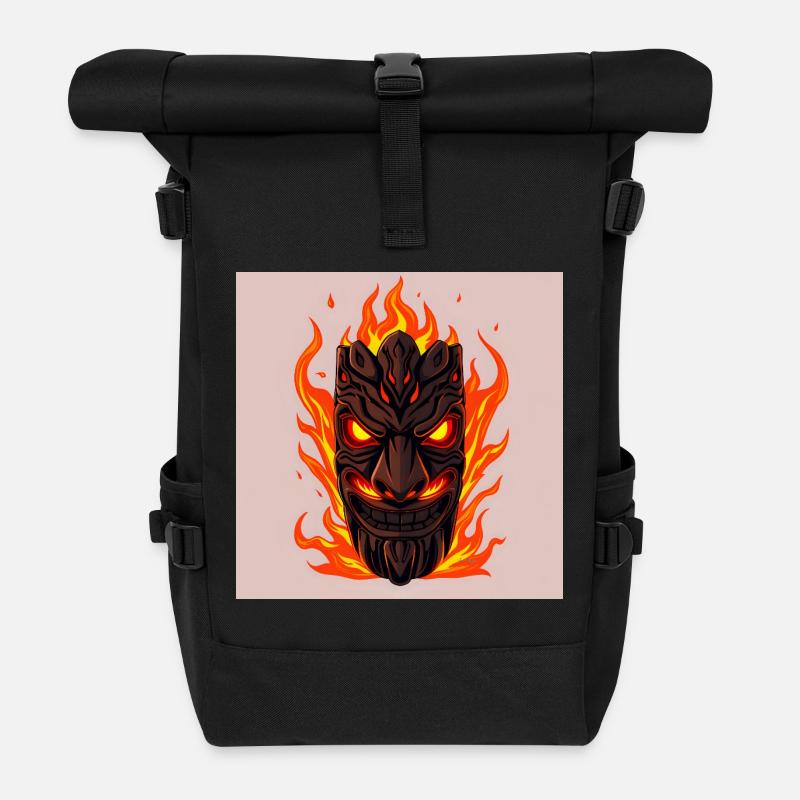 Masque tiki ardent - Sac à dos roll top - noir