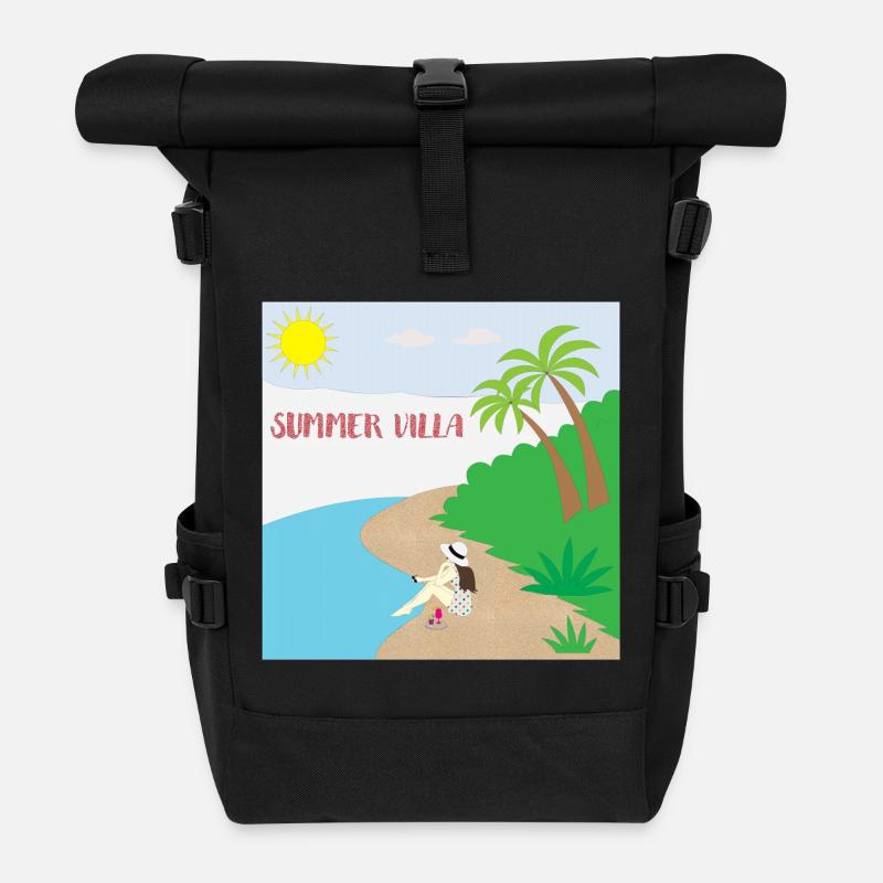 Sommervilla - Rolltop Rucksack - Schwarz
