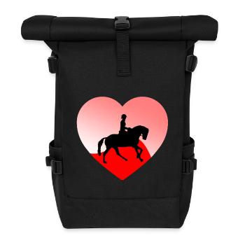 Pferde - Rolltop Rucksack - Schwarz - Vorne