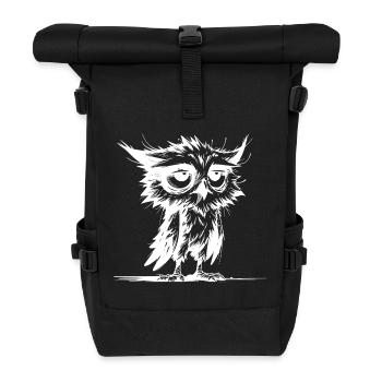 Owls, morning grouches, I didn't oversleep - Roll Top Backpack - black - Front