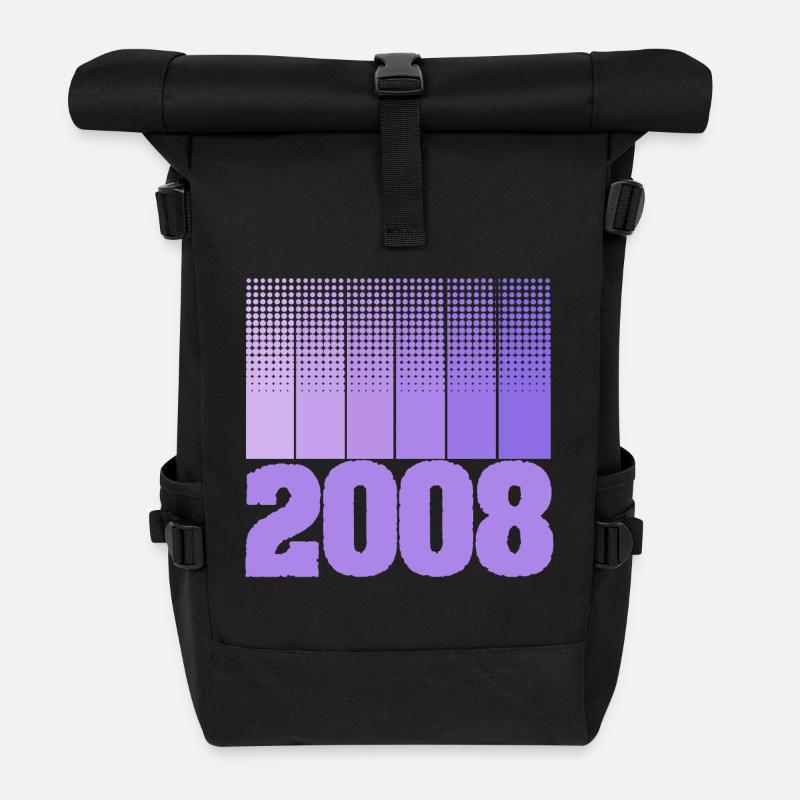 Geboren 2008 - Rolltop Rucksack - Schwarz
