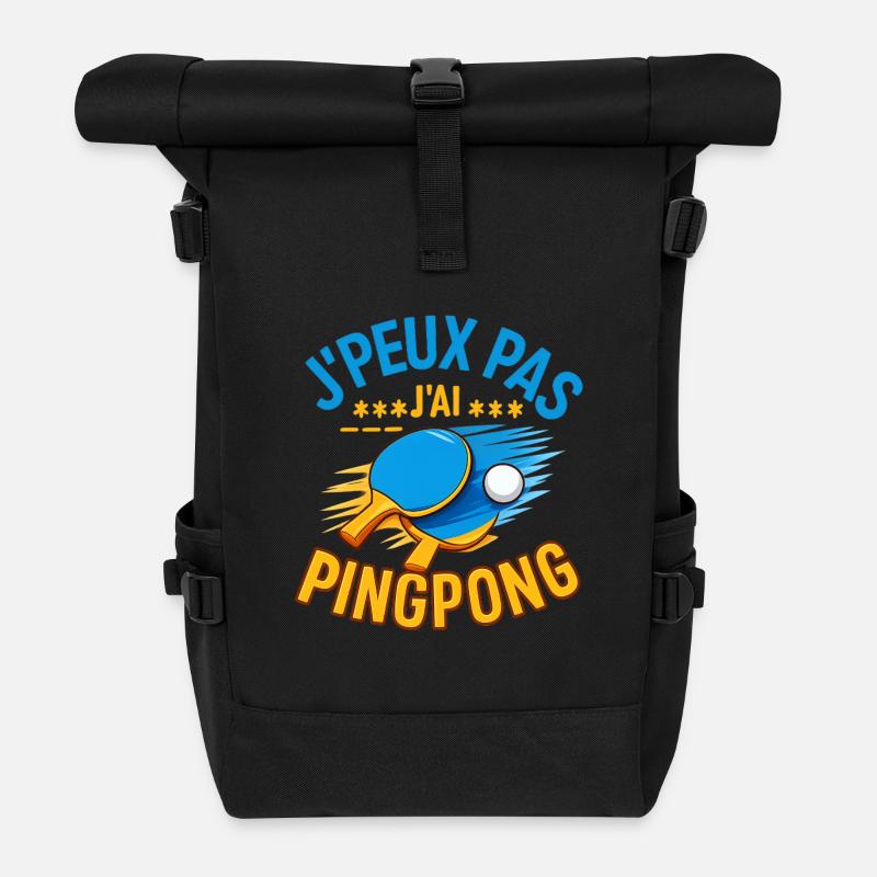 I can't I have pingpong - Roll Top Backpack - black