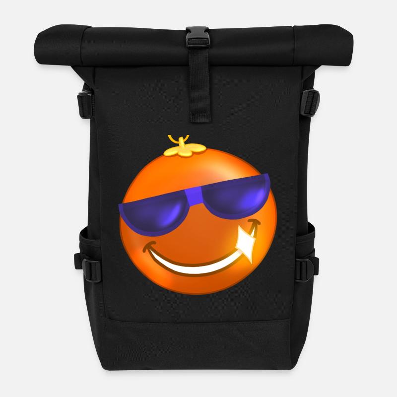 Orange Christmas Ball Sunglasses - Roll Top Backpack - black
