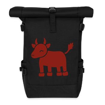 Ox Chinese Zodiac Sign - Roll Top Backpack - black - Front