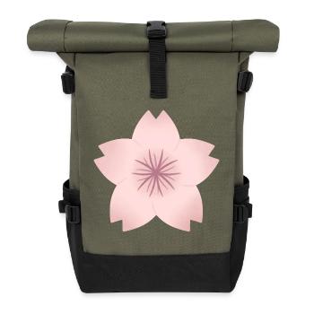Rouge Kirschblüte - Rolltop Rucksack - Olive/Schwarz - Vorne