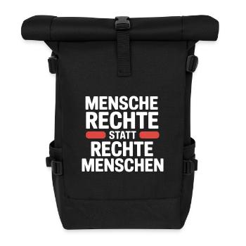 Menschenrechte statt rechte Menschen - Cool Pride  - Rolltop Rucksack - Schwarz - Vorne