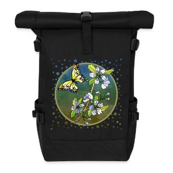 Schmetterling - Rolltop Rucksack - Schwarz - Vorne