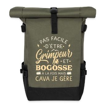 Bogosse Climber Kletterhumor - Rolltop Rucksack - Olive/Schwarz - Vorne