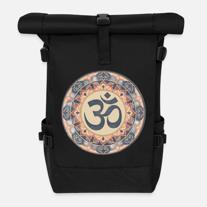 Om Mandala Zen Muster - Rolltop Rucksack - Schwarz