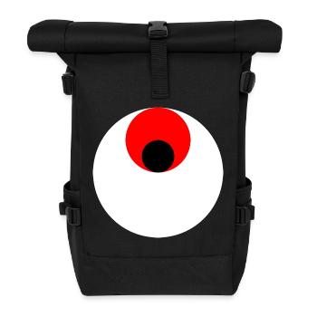 3 cercles, blanc, rouge et noir - Sac à dos roll top - noir - Devant