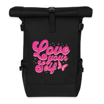 Love your Self Liebe Dich selber - Rolltop Rucksack - Schwarz - Vorne