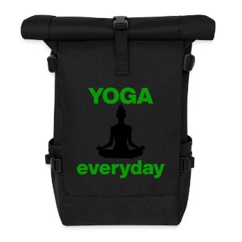 Yoga everyday – Your daily reset for Yogalove - Roll Top Backpack - black - Front