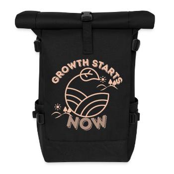 Wachstum beginnt jetzt – Minimal Nature inspiriert Motiva - Rolltop Rucksack - Schwarz - Vorne
