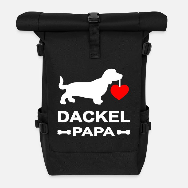 Teckel - Sac à dos roll top - noir