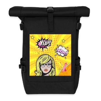 Pop art wow - Sac à dos roll top - noir - Devant