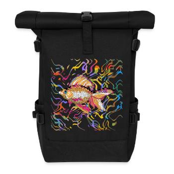 poisson - Sac à dos roll top - noir - Devant