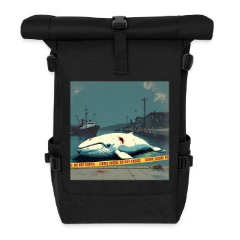 Weißer Wal tot am Pier gefunden - Rolltop Rucksack - Schwarz - Vorne