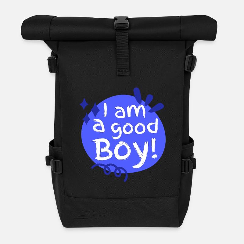 I'm a good boy - Roll Top Backpack - black