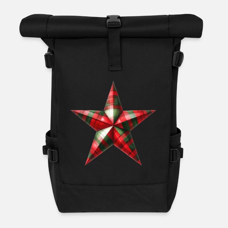 Création de t-shirt de l’Étoile de Noël - Sac à dos roll top - noir