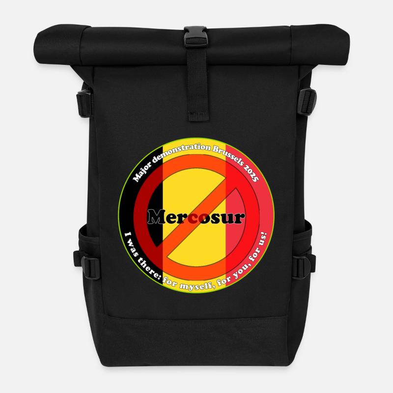 Bauernprotest gegen Mercosur - Rolltop Rucksack - Schwarz