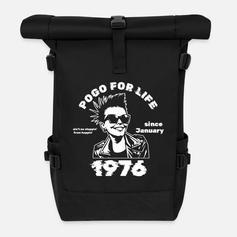 50. Geburtstag Pogo for life since 01/1976 - Rolltop Rucksack - Schwarz