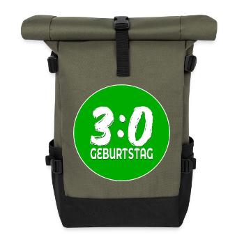 Football Thirty 30th Birthday - Roll Top Backpack - olive/black - Front
