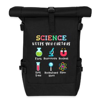 La science suscite la curiosité - Sac à dos roll top - noir - Devant