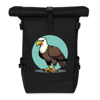Stolzer Adler Majestätischer Greifvogel - Rolltop Rucksack - Schwarz - Vorne