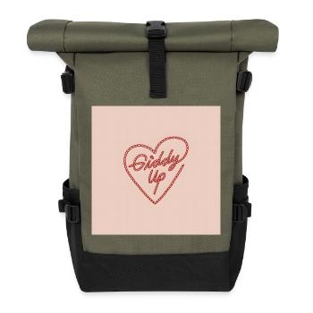 Hüb das Herz - Rolltop Rucksack - Olive/Schwarz - Vorne