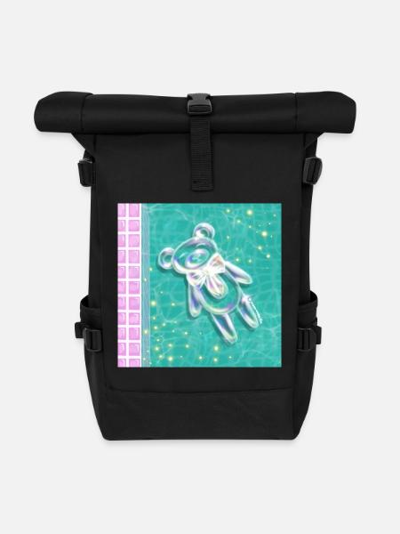 Clean Core Bubble Bear - Roll Top Backpack - black