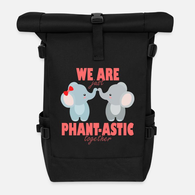 Phantastische Freunde Elefanten - Rolltop Rucksack - Schwarz