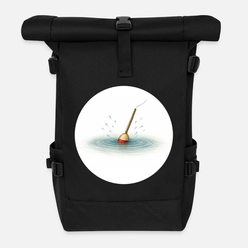 Angelschwimmer im Wasser – minimalistisch - Rolltop Rucksack - Schwarz