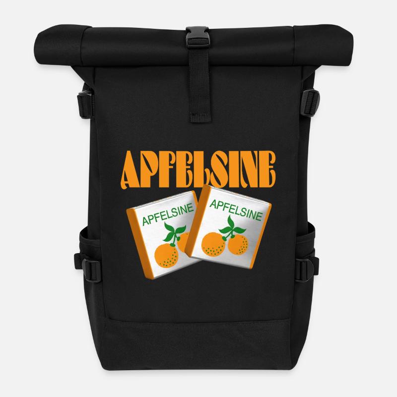 Halloren Frukas Apfelsine - Rolltop Rucksack - Schwarz