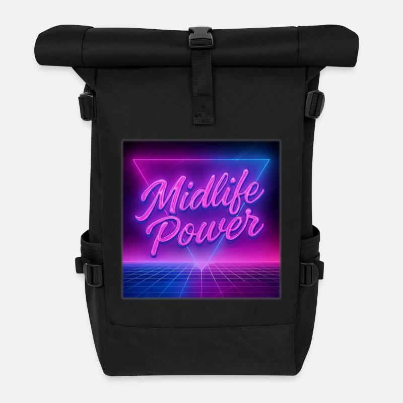 Midlife Power - Roll Top Backpack - black