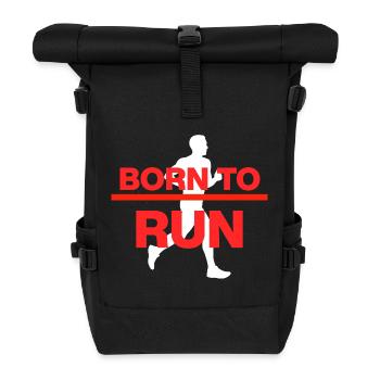 BORN TO RUN, POWER RESOLUTION, RUNNING, JOGGING, RACING - Roll Top Backpack - black - Front