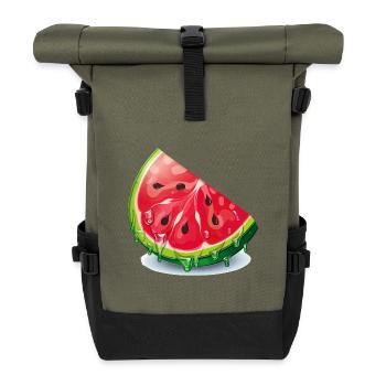 Tranche de pastèque - Sac à dos roll top - olive/noir - Devant