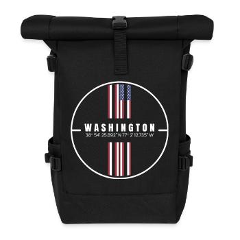 Washington Coordinates - Roll Top Backpack - black - Front