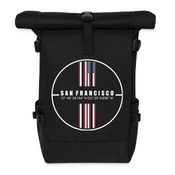 San Francisco Coordinates - Roll Top Backpack - black - Front