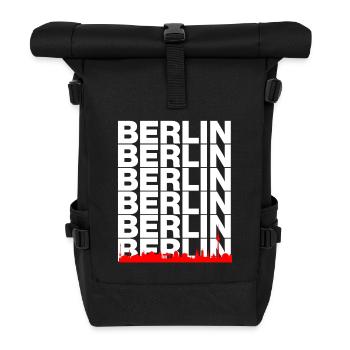 BERLIN SKYLINE, CAPITAL VIBES! WALL - Roll Top Backpack - black - Front