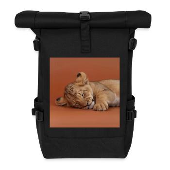 Petit guépard endormi - Sac à dos roll top - noir - Devant